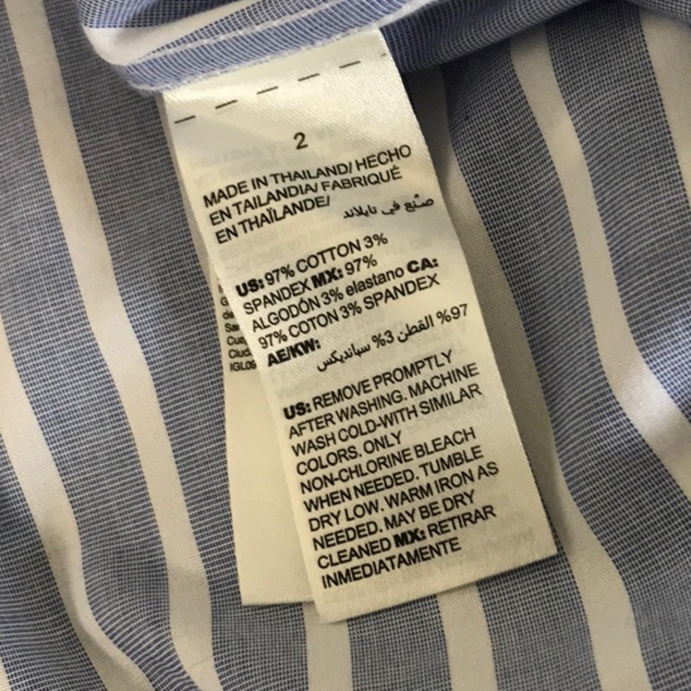 Chico’s Cotton Blend Striped Collared Shirt - Picture 7 of 7